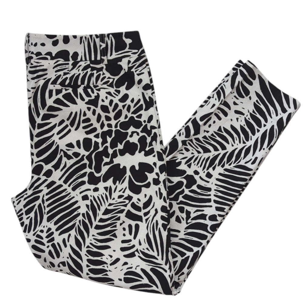 Talbots Grid Pattern Textured Ankle Cropped Pants… - image 1